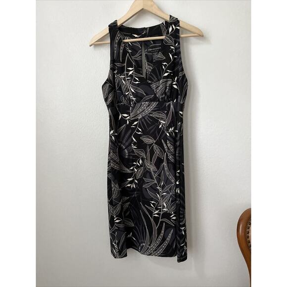 Connected Apparel Black White Print Halter Style‎ A Line Dress Women's Size 10 - Picture 1 of 8